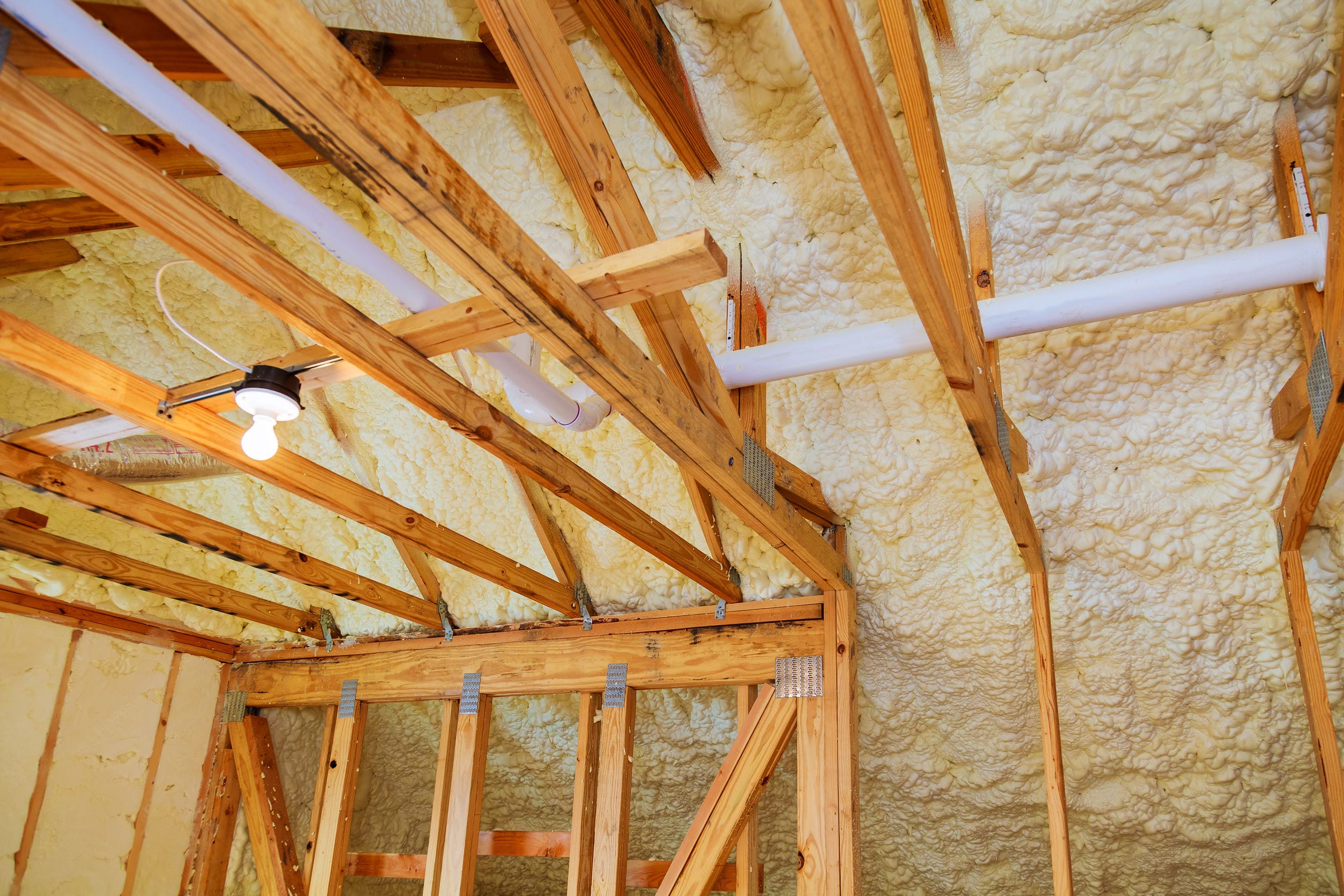 thermal insulation installing at the attic insulation of the house